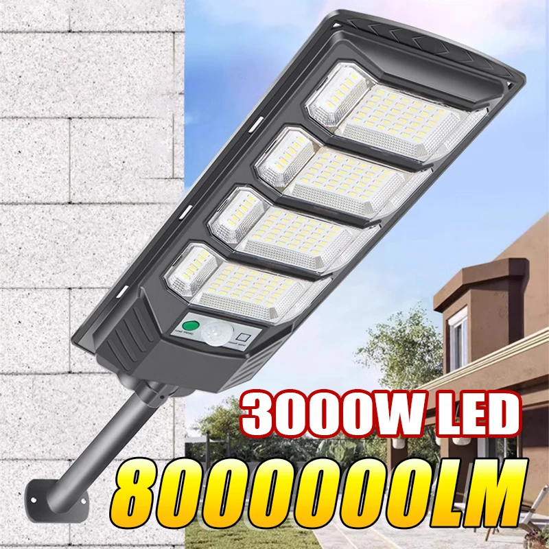800000 Lm 3000w solar led luz solar ao ar livre poderoso sensor de movimento ao ar livre lâmpada solar jardim rua holofote lâmpada de parede