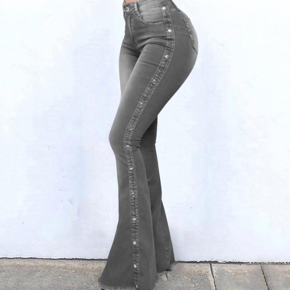 Stylish Flare กางเกงยีนส์ควบคุม Tummy Skin-Touch Skinny Flare กางเกงยีนส์ผู้หญิงขากว้าง Flare DENIM กางเกง