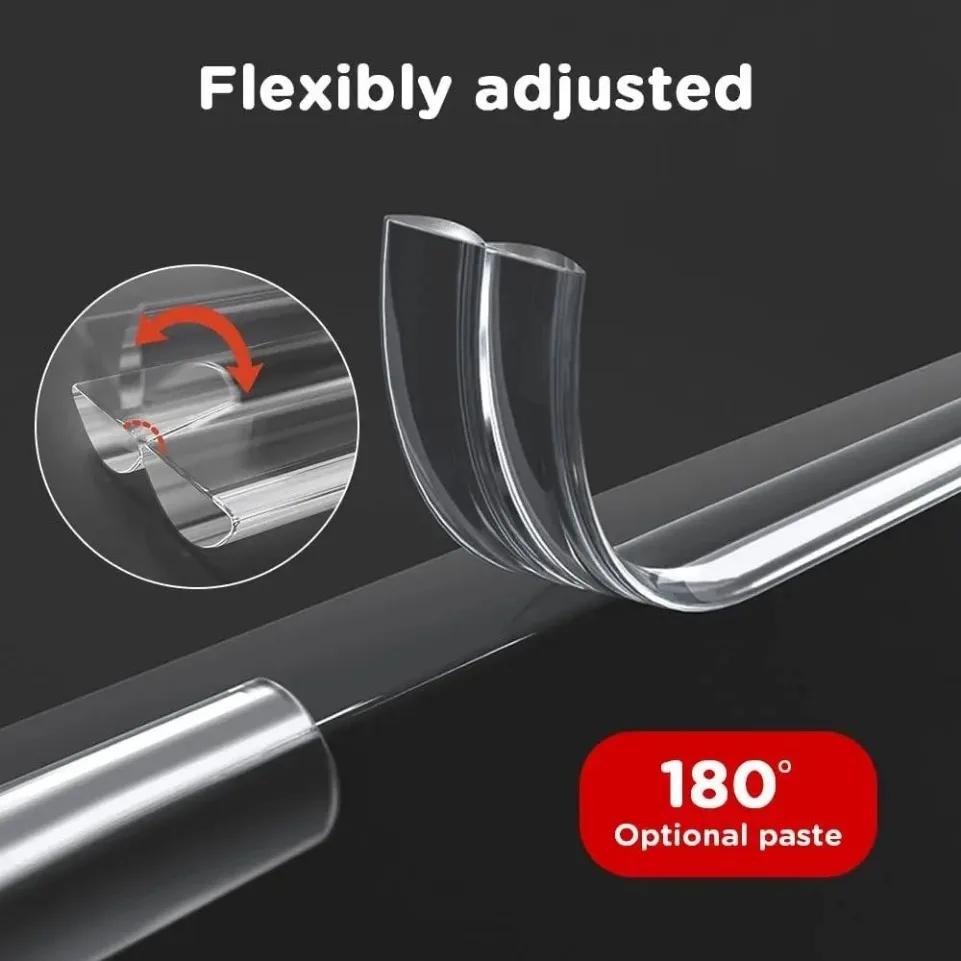 W Type Collision Proof Table Edge Guard Corner Protector Self Adhesive Transparent Bumper Strip for Furniture Safety 1/2/3M Leng