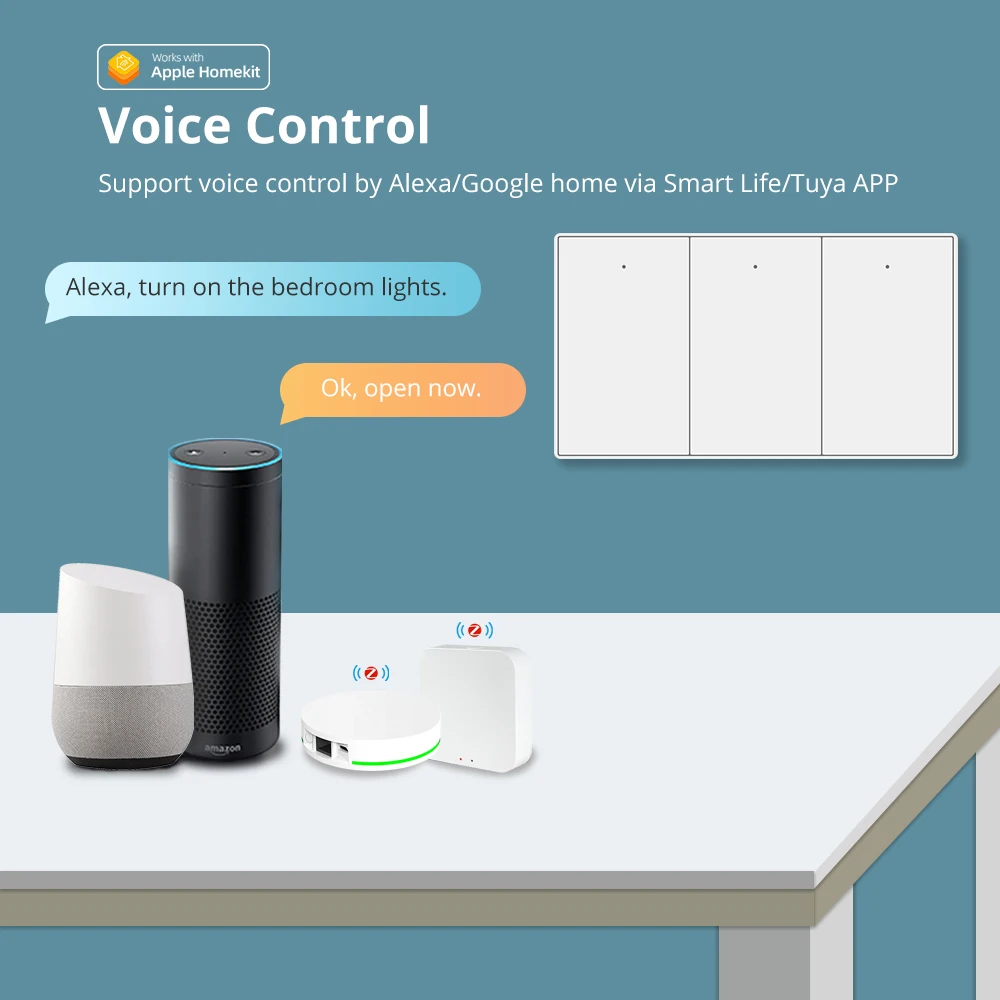 Zemismart Zigbee プッシュウォールライトスイッチは、ハブ 1 2 3 4 ギャングニュートラルインタラプタ経由で Tuya Alexa Google Home Smartthings と連携します