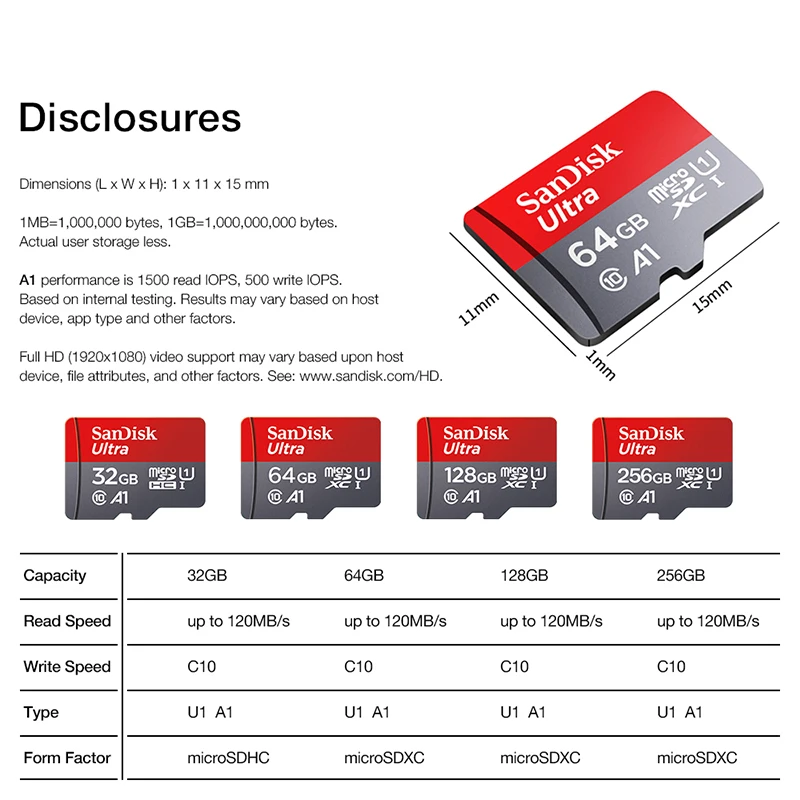 Tarjeta de memoria TFcard de 64GB, 16GB, 32GB, tarjeta SD Microsd de 128GB Clase 10, tarjeta A1 de 100MB/S UHS-I + adaptador para teléfono/PC, envío estándar