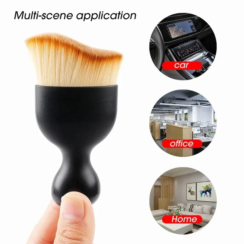 2 uds cepillo suave para barrer el polvo Interior del coche herramienta de lavado del coche espacio del teclado cepillo para polvo del coche cepillo de limpieza de tendencia nuevo