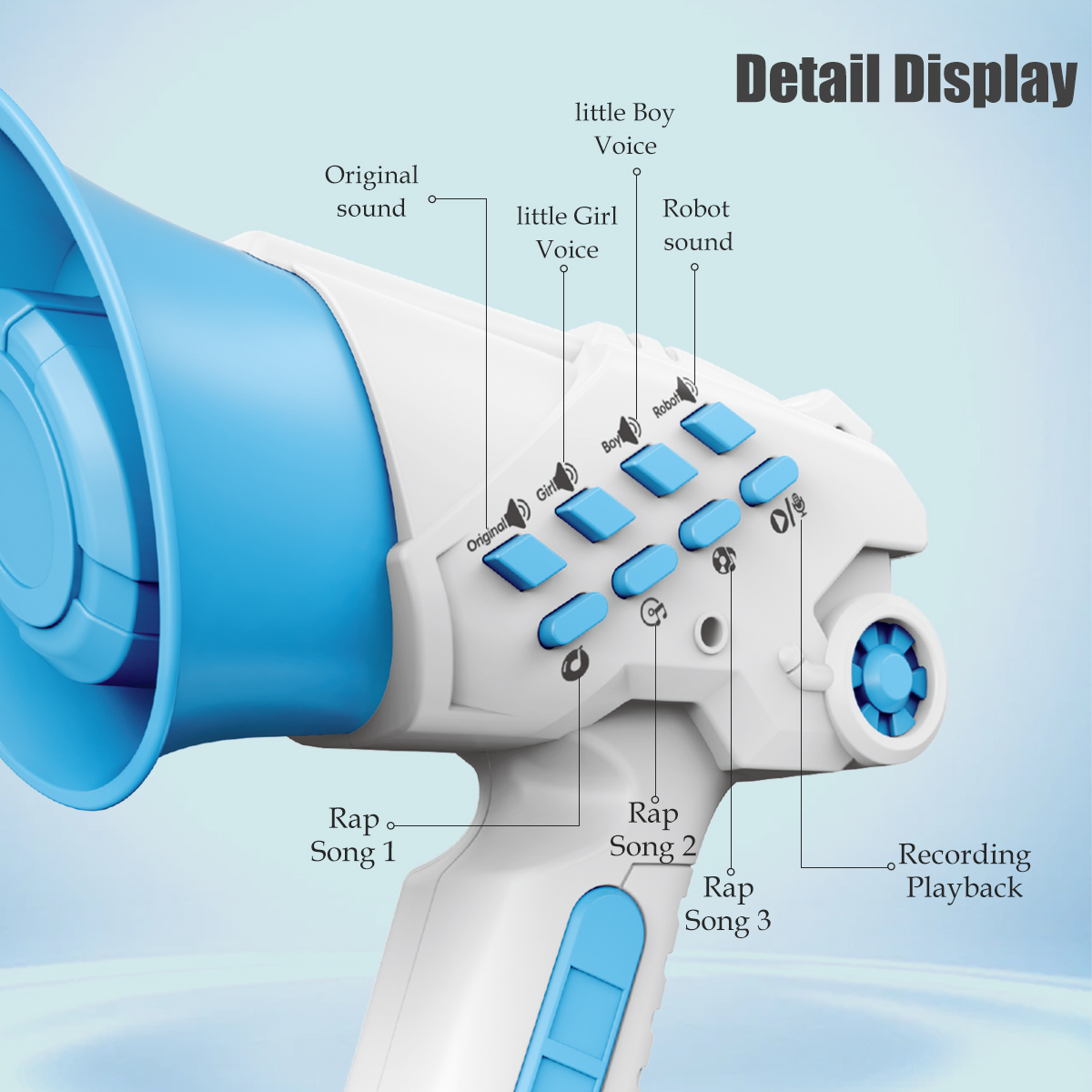 Draagbare megafoon luidspreker sirene Bullhorn speelgoed, Smart Multi Voice Changers speelgoed Funny Party Prank handheld luidspreker megafoon