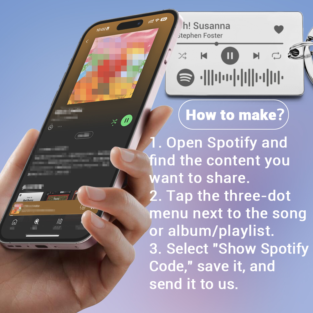 Personalizado código spotify chaveiro gravado música bênçãos titular chaveiro de aço inoxidável presente para casal p037q
