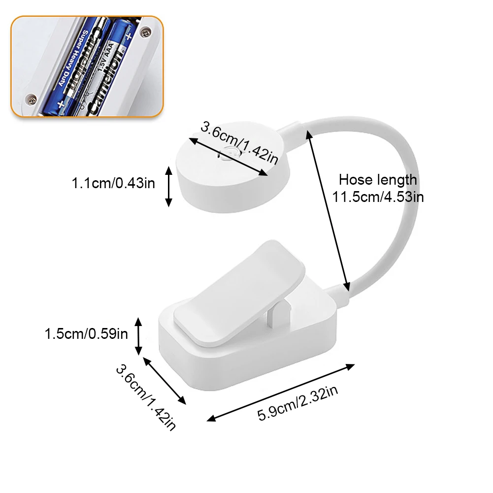 Eye Protection LED Book Light Clip-On Desk Lights Flexible Reading Lamp Adjustable Battery Powered For Bedroom Studying Lighting