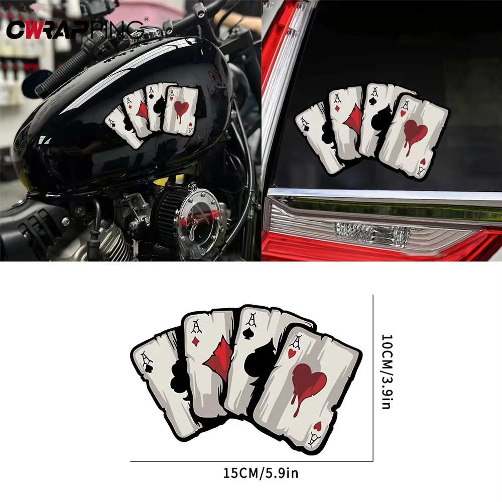 Poker espadas um padrão decalques da motocicleta motocross tanque de combustível cafe racer corpo carro janelas engraçado decoração jogando cartão adesivos
