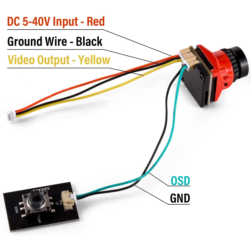 9IMOD FPV Camera 1800TVL 5MP 2.1mm 1/8 inch Starlight Sensor 5V-40V NTSC/PAL with OSD Internal for RC FPV Racing Drone DIY Parts
