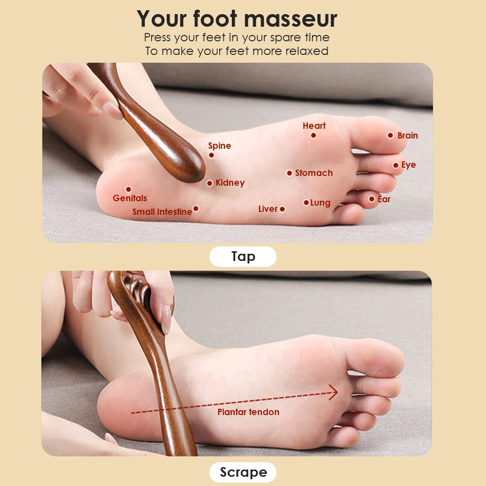 Pente de massagem meridiana com seis garras, antiestático, madeira natural, dente largo, ferramenta gua sha, scratcher, spa, promove a circulação sanguínea