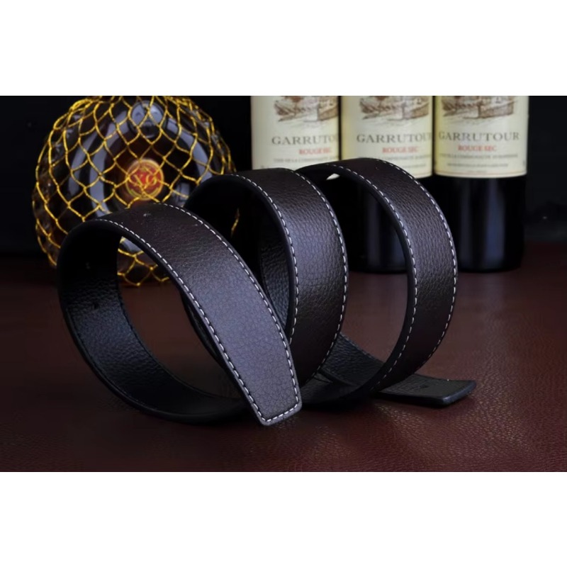 Cinturones de marca de lujo para hombre, hebilla de Pin de alta calidad, correa de cuero genuino, cinturón sin hebilla de 3,8 cm