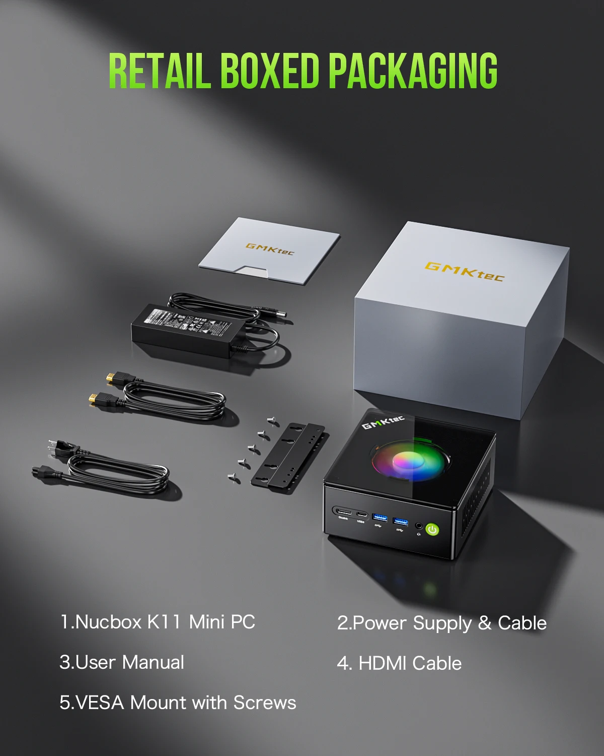 GMKtec Oculink Mini PC K11 K8 Plus M7 AMD Ryzen 9 8945HS 8845HS 6850H 2*USB4 2*DDR5 2*2.5G LAN Gaming Computer Windows 11 WiFi6