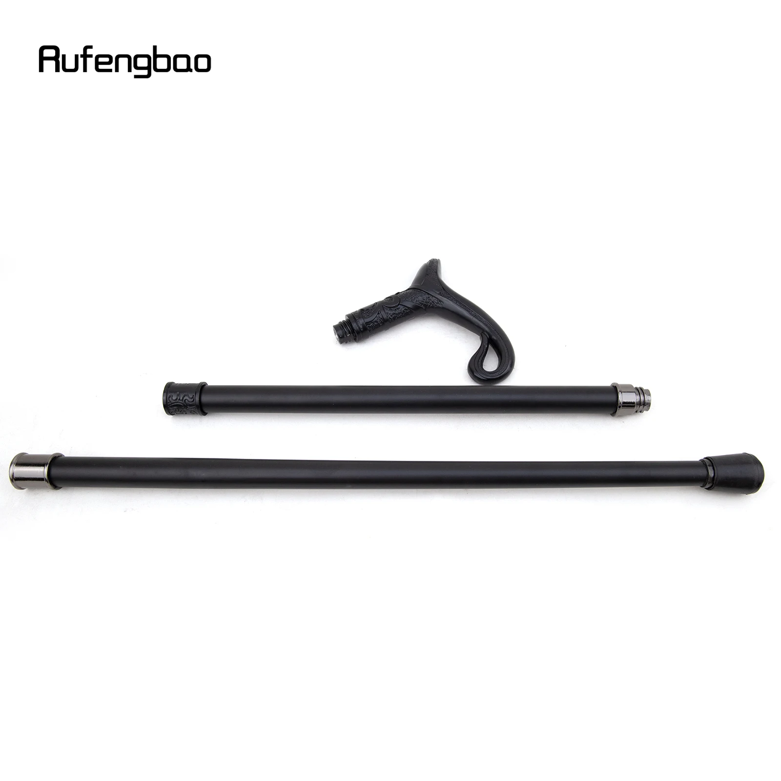 สีดําหรูหรา Curve Line ประเภทเดิน Cane แฟชั่นตกแต่งเดิน Stick สุภาพบุรุษ Elegant คอสเพลย์ Cane KNOB Crosier 93 ซม