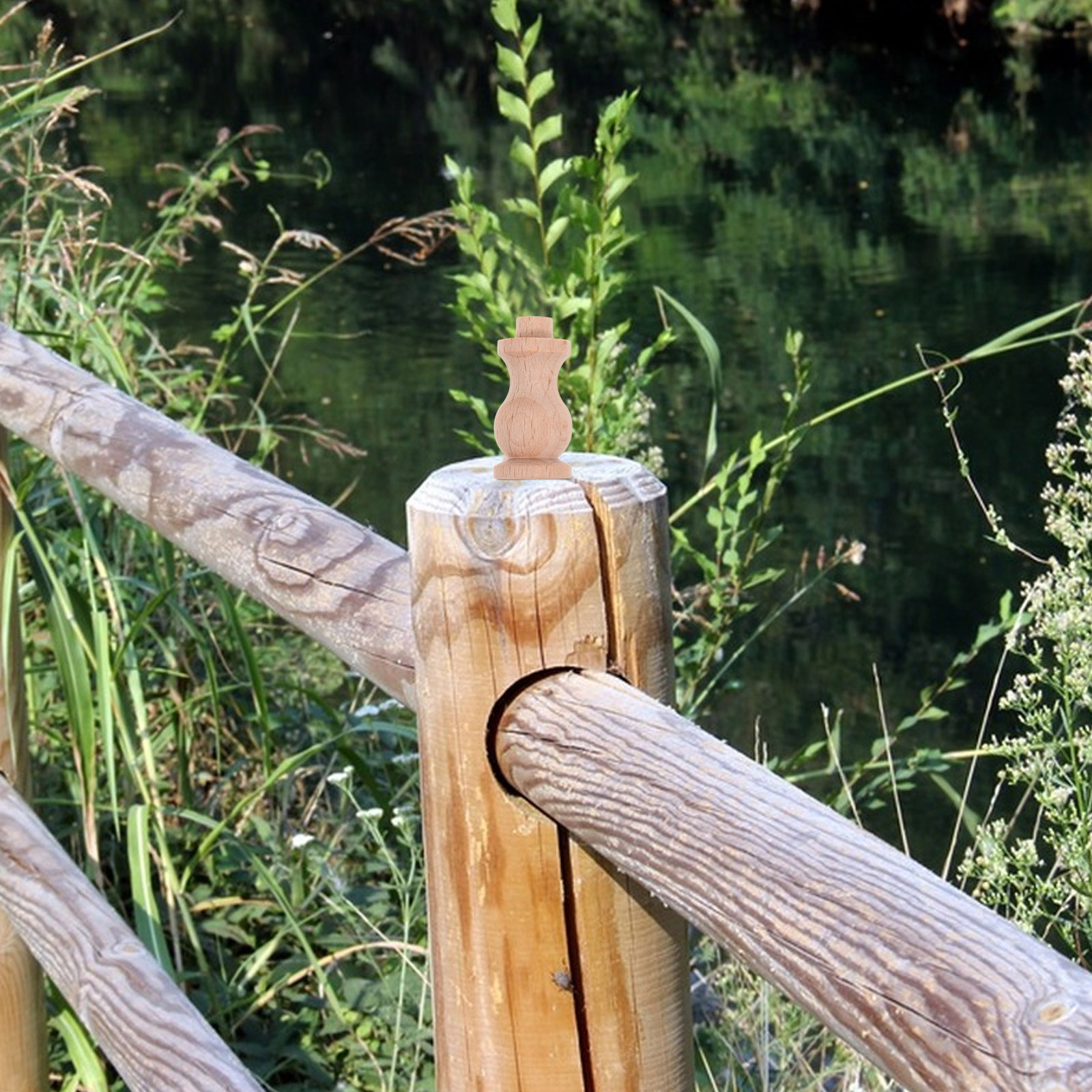 10 pçs colunas decorativas balustres de madeira maciça romano para escadas internas mesa deck diy artesanato decoração escada