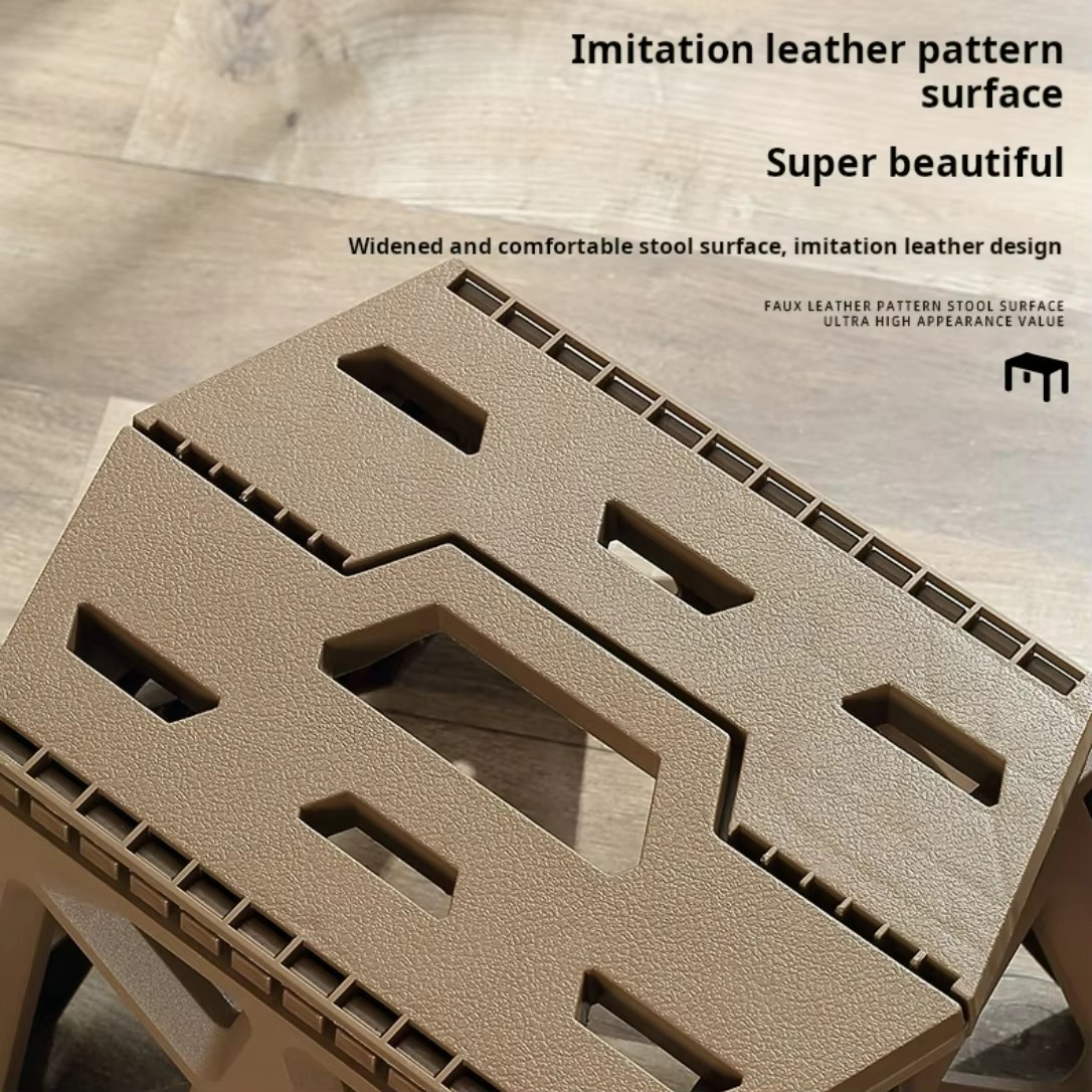 Portable Folding Chair Handheld Plastic Outdoor Camping Chair High Load Bearing Durable Folding Step Stool for Kids or Adults