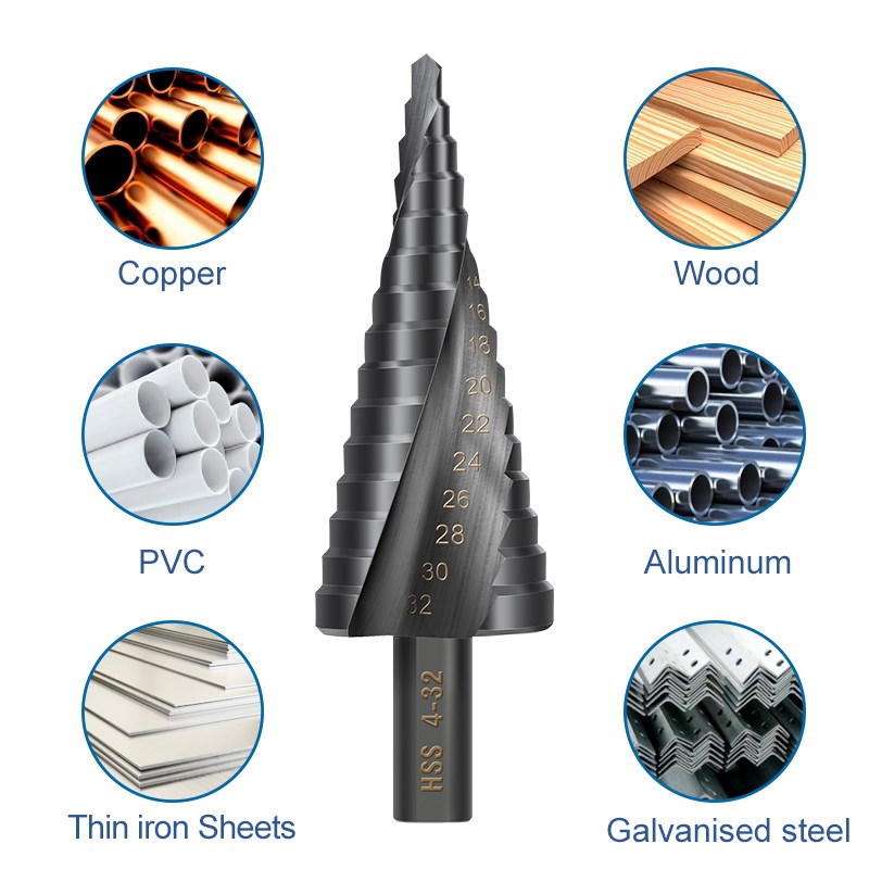XCAN ステップドリルビット金属ドリル 4-12/20/32 ミリメートル 6-30 ミリメートル HSS コバルトステップコーンドリルビット木材/金属穴カッター掘削ツール