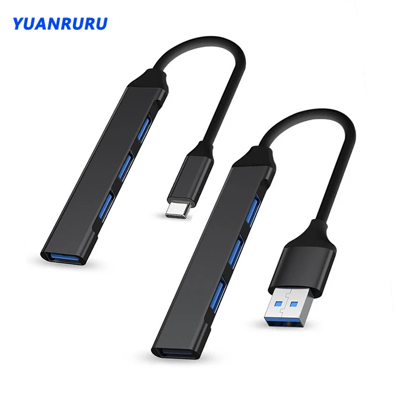USB 3.0 Hub USB 4 Cổng Tốc Độ Cao Loại C Bộ Chia 5Gbps Cho Máy Tính Phụ Kiện Máy Tính Đa Cổng Hub 4 Cổng USB 3.0 2.0