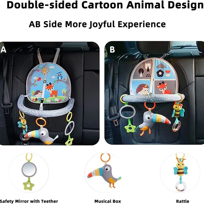 Carrinho de brinquedo assento de carro brinquedo bebê pendurado chocalhos berço kick play atividade arco com música espelho chocalho brinquedos para crianças viagem