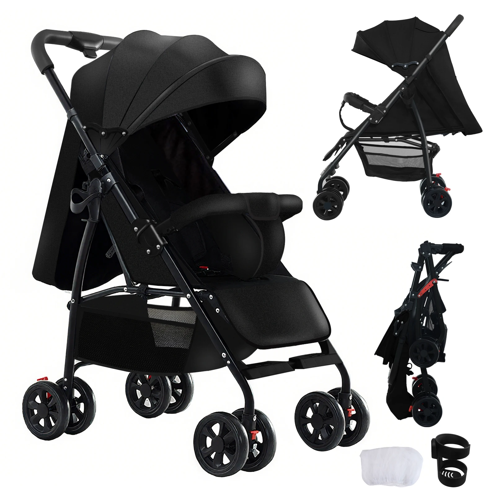 Multifunktionale Autositz-Kinderwagen-Kombinationen, Kinderwagen 3 IN 1, kompakter Hochlandschafts-Babykinderwagen für Kleinkinder, Autositz ECE