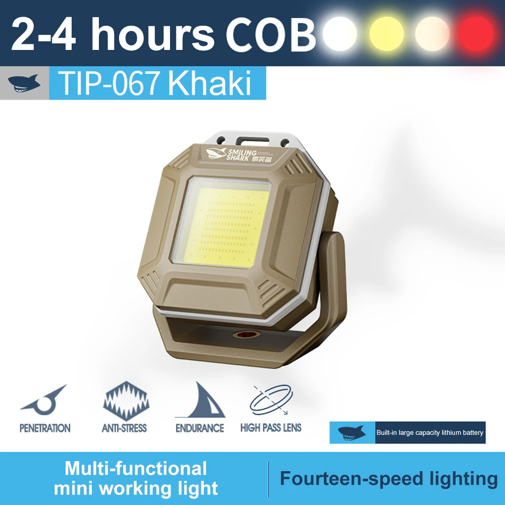 Impermeável LED Trabalho Luz com Base Magnética, Lâmpada de Inspeção, Luz de Emergência Recarregável, Reparação Automóvel, Oficina de Emergência, COB