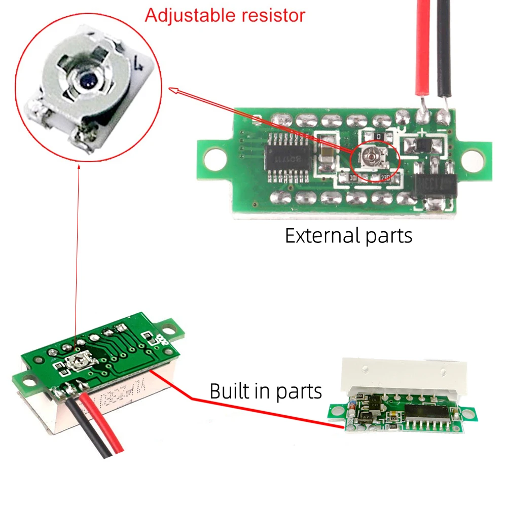 0.28 นิ้ว DC LED Digital Voltmeter 0-100V แรงดันไฟฟ้าอัตโนมัติรถมือถือเครื่องทดสอบแรงดันไฟฟ้าเครื่องตรวจจับ 12V สีแดงสีเขียวสีฟ้าสีเหลือง