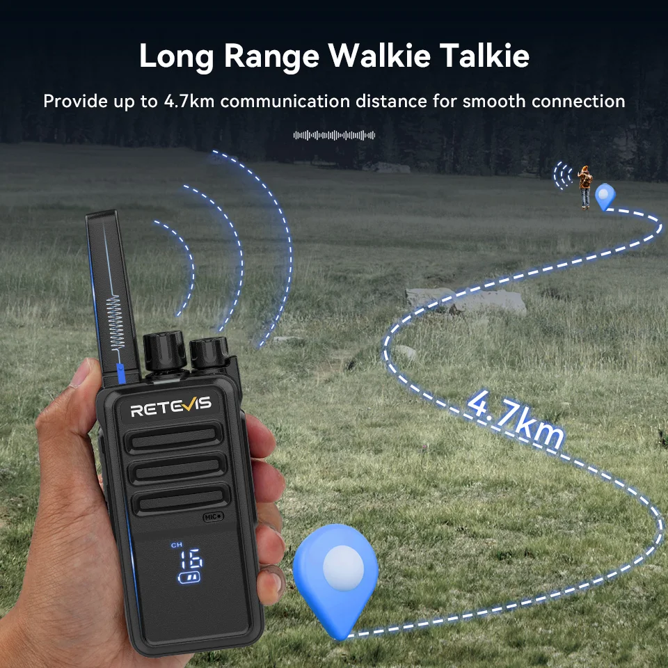Retevis RT68H RT668H Walkie Talkie Walkie-talkie sin licencia Pantalla oculta de largo alcance Práctico Radio tipo C Comínicador Negocios