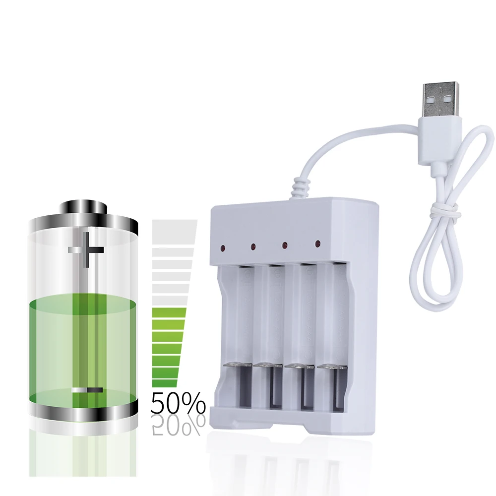 Mới Cao Cấp Khe Cắm USB 3/4 Sạc Nhanh Sạc Bảo Vệ Ngắn Mạch AAA Và Pin Sạc AA Ga