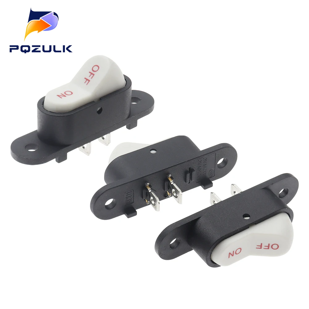 Blanco 2 pines luz ON/OFF interruptor de botón de barco 250V 6A AC AMP 125V 10A Wok eléctrico interruptor de arranque en casa