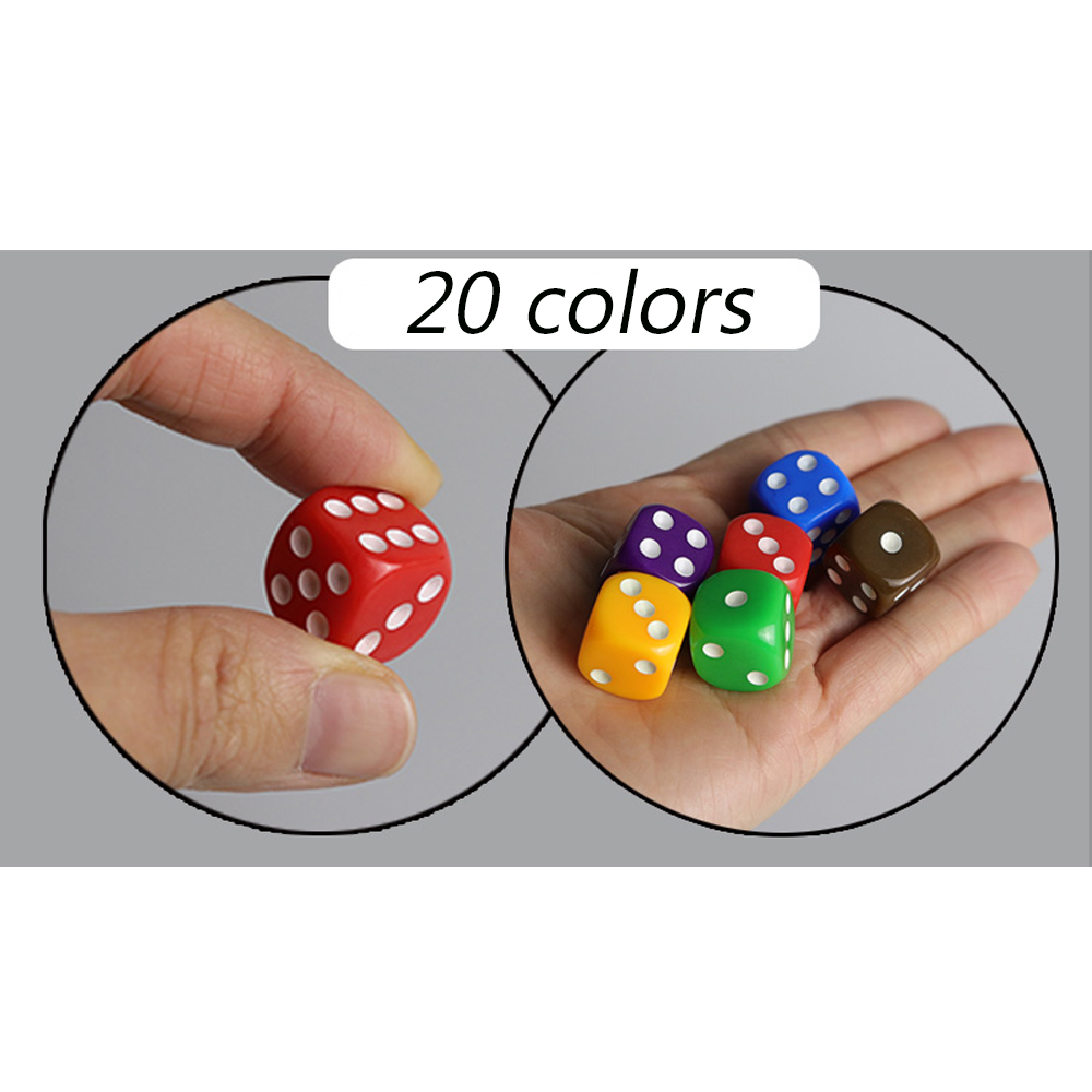 10 unids/pack nuevos dados de puntos acrílicos 16mm esquina redonda Multicolor juego de mesa Mahjong accesorios cubos 1,6 CM