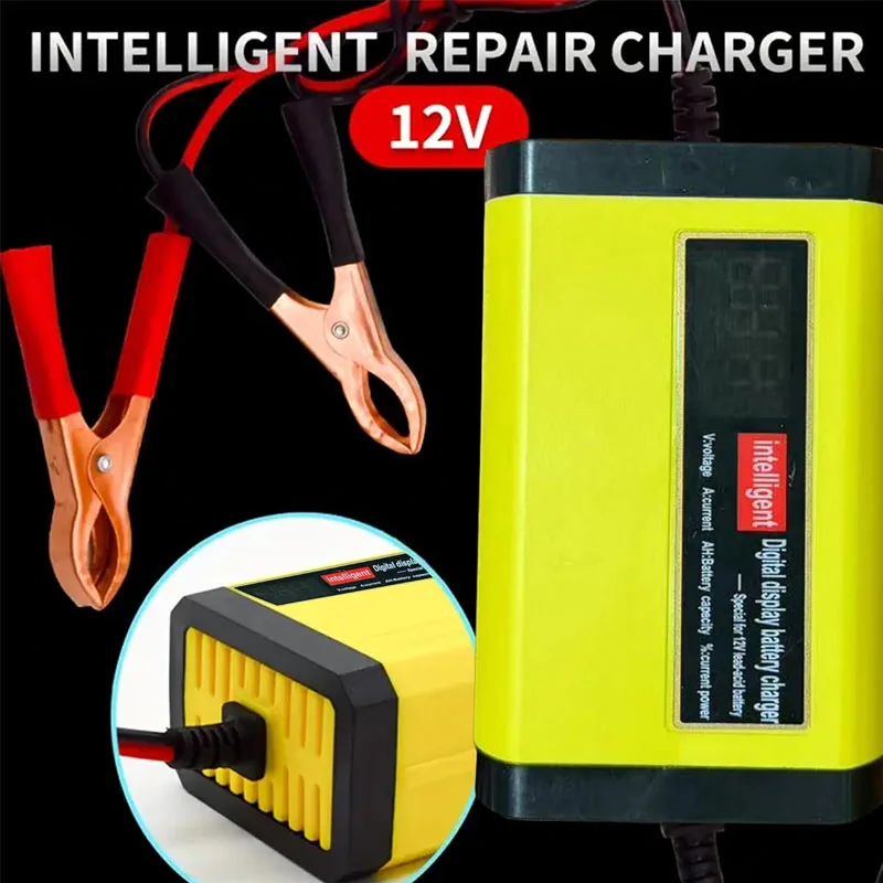 1 conjunto de carregador de bateria de carro inteligente portátil 12V 2A O dispositivo de manutenção de bateria de carro é adequado para baterias de chumbo-ácido
