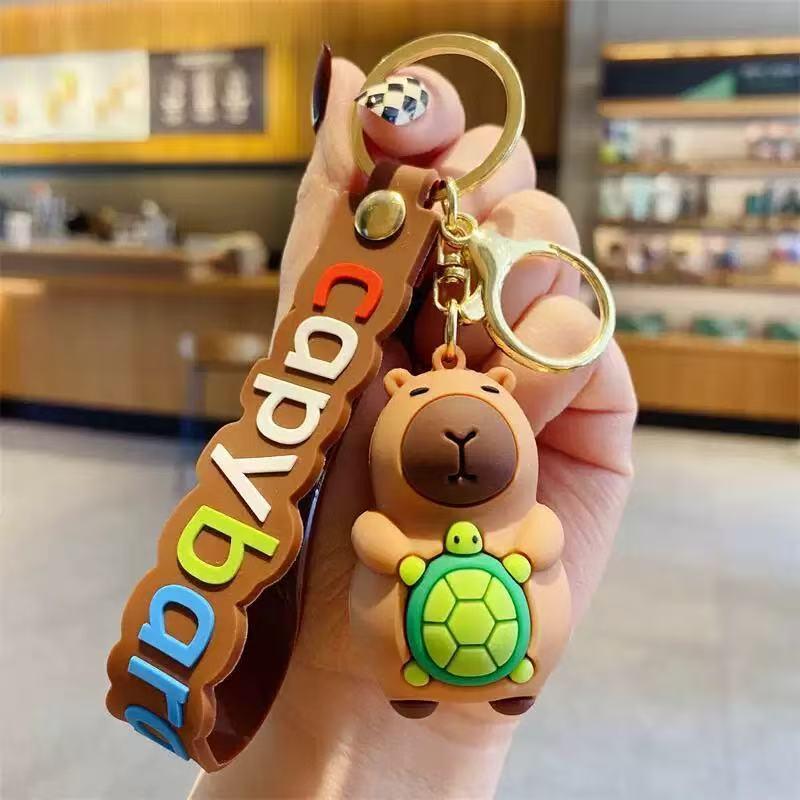 Capybara roedor Capybara Pvc colgante PVC simulación Capybara Capybara Pvc llavero lindo con tortuga Capibara Anime llavero