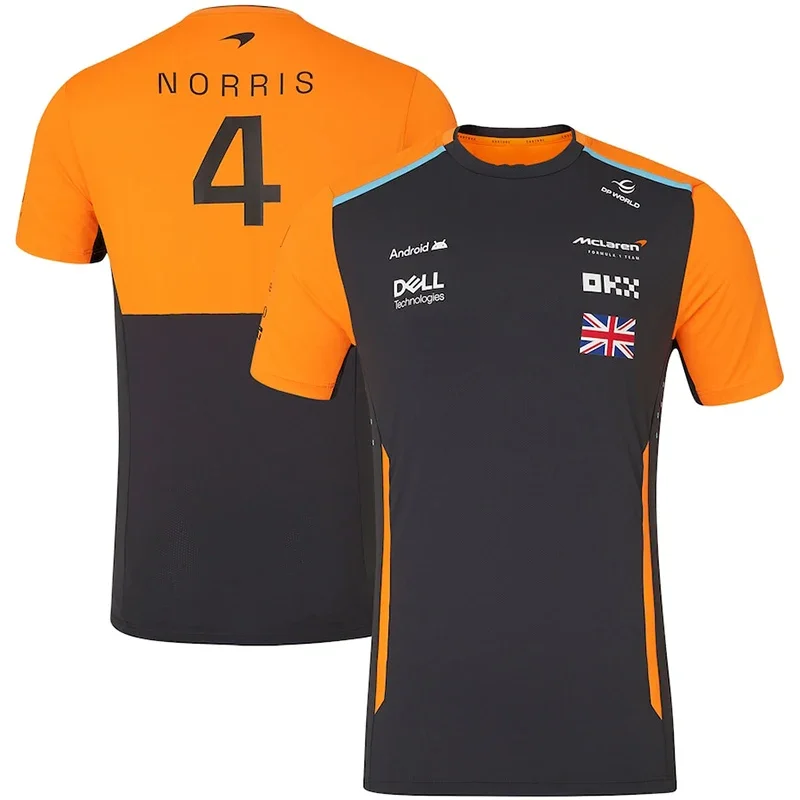Nueva camiseta del equipo McLaren de Fórmula Uno más vendida para el verano 2024 F1 deportes extremos camisa de manga corta transpirable de secado rápido