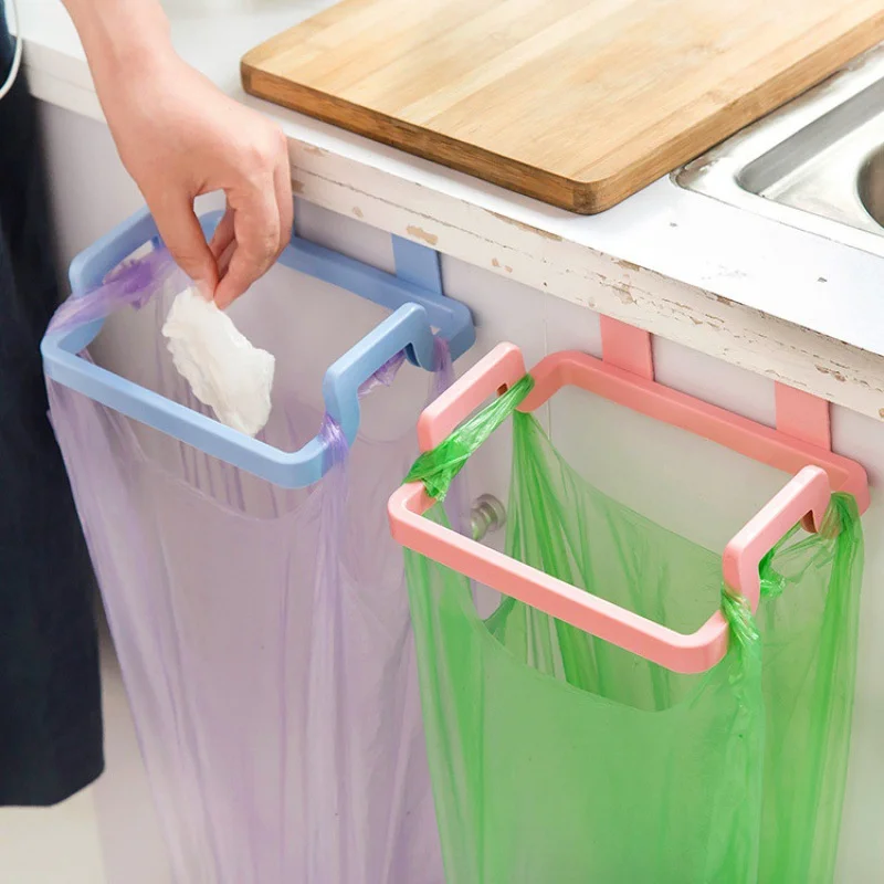 Estante colgante para bolsas de basura, estante para bolsas de basura, soporte para almacenamiento, armario portátil, estante para basura, utensilios de cocina