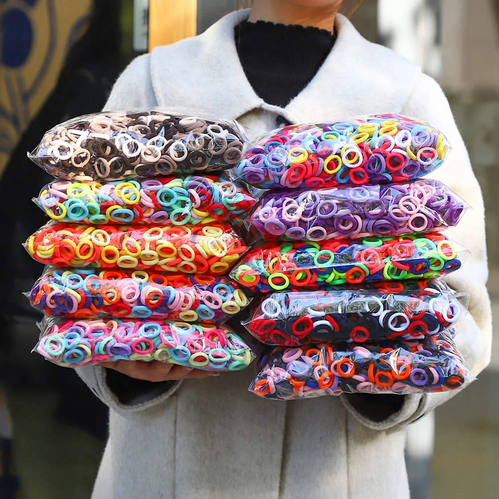 20/50pcs 어린이 탄성 헤어 밴드 소녀 과자 Scrunchie 고무 밴드 어린이 헤어 넥타이 클립 머리띠 아기 헤어 액세서리