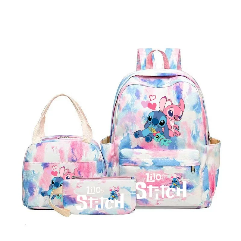 Mochila de grande capacidade com 3 peças, mochila escolar de anime de desenho animado, mochila de viagem para crianças e meninas com lancheira e estojo de lápis