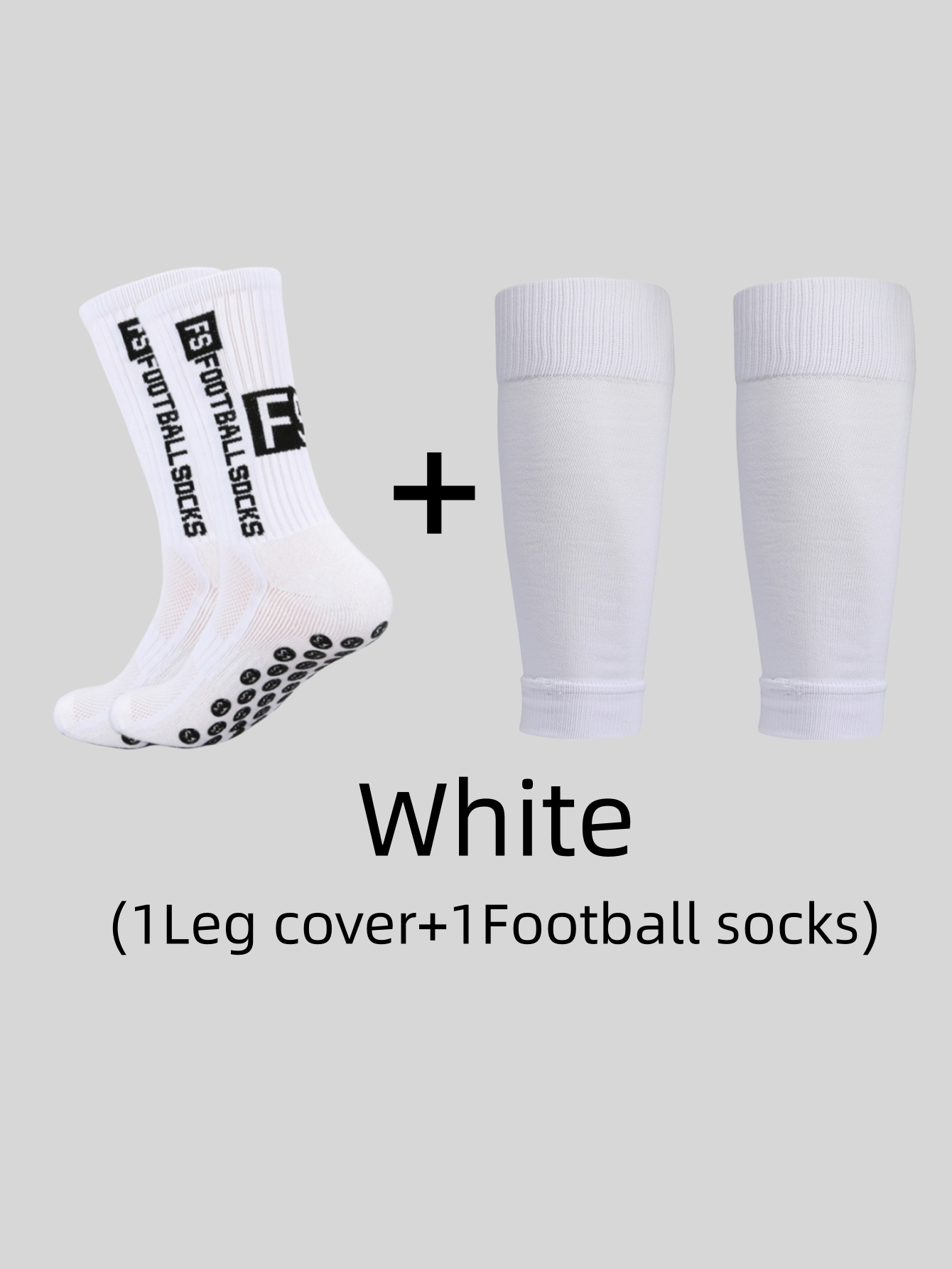 1 Paar rutschfeste, schweiß- und geruchsabweisende FS-Fußball-Sportsocken mit kombinierter Klebepunkt und Beinschutz