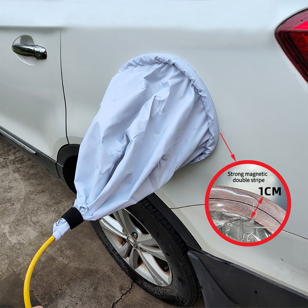 Porta de plugue de carregamento de carro elétrico capa à prova de chuva magnética 360 °   Protetor de carregamento de veículos elétricos à prova d'água e à prova de poeira