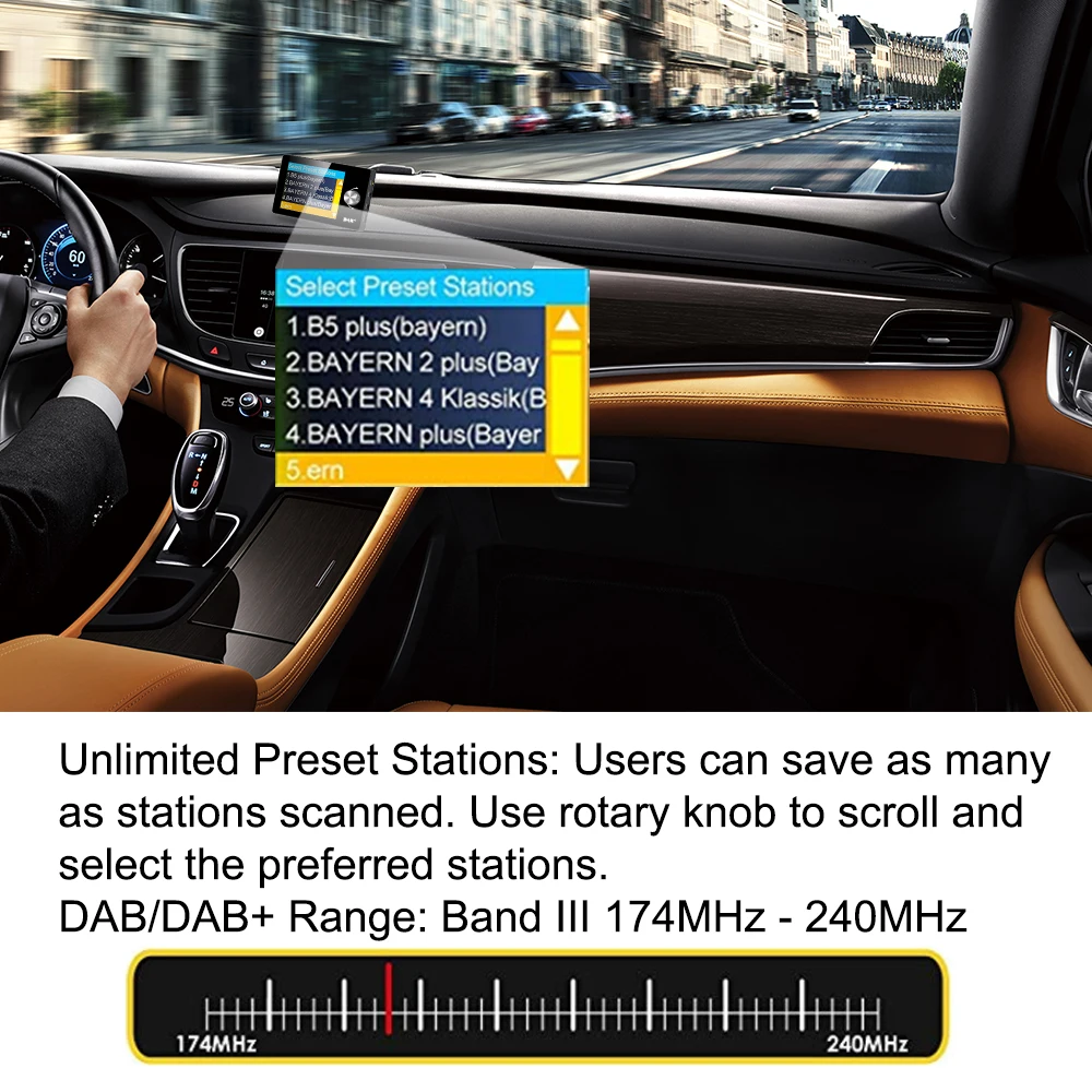 Ezonetronics DAB+ Radio Car DAB+Digital Radio Portable Tuner Receiver with Antenna USB Dongle for most Android Car Stereo Radios