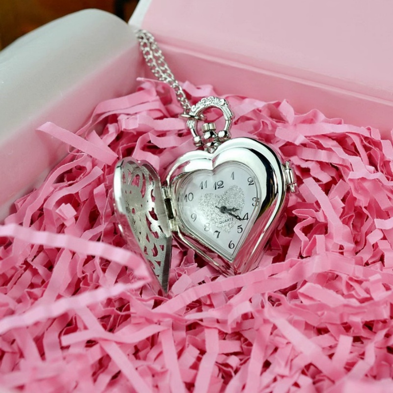 Relógio de bolso de quartzo liso prateado, colar masculino e feminino, relógio de metal, aço inoxidável, pingente com corrente curta, presentes