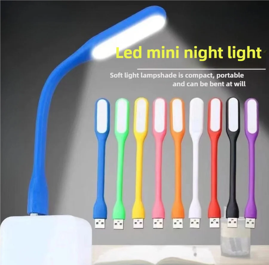 Mini USB LED creativo, luz nocturna portátil, lámpara de escritorio de ahorro de energía, interfaz USB para ordenador, Mini luz