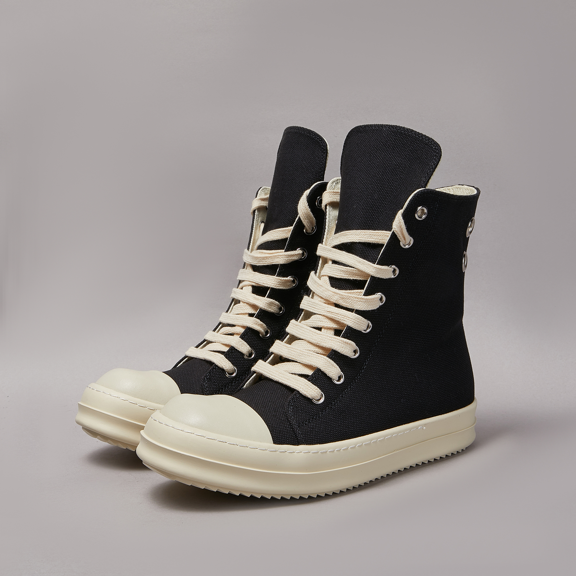 Zapatos informales de marca para hombre y mujer, zapatillas de deporte de alta calidad, Botines negros con cremallera de Metal, zapatos de calle planos de lona con plataforma o-wen