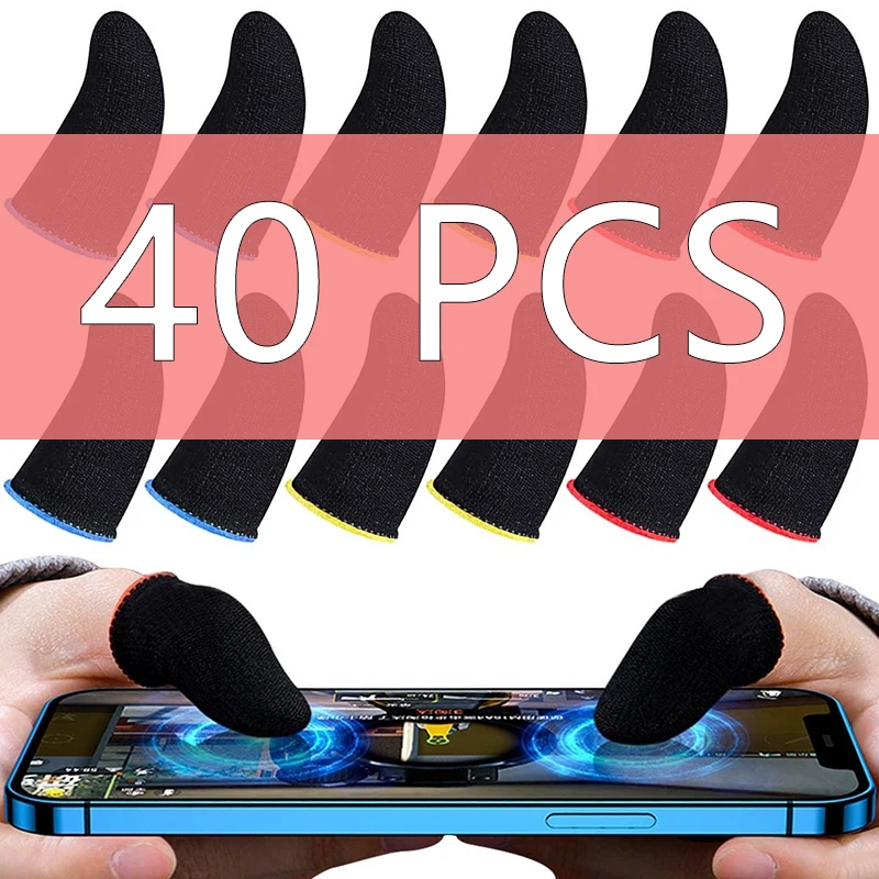 20 piezas 40 Uds yemas de los dedos para el juego PUBG, guante antideslizante para el dedo, controlador de juego, funda para el dedo para juegos móviles con pantalla táctil