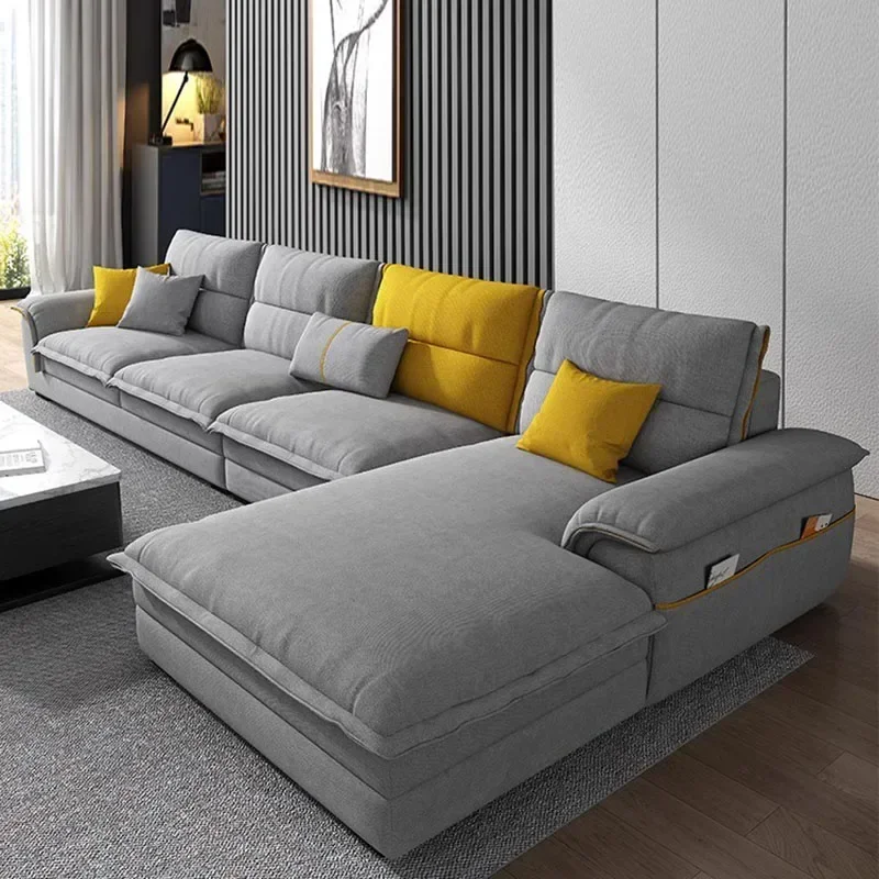 Almacenamiento Relax Puff sofá seccional Simple doble nórdico sofá Puffs conjunto cojín perezoso salón muebles para el hogar
