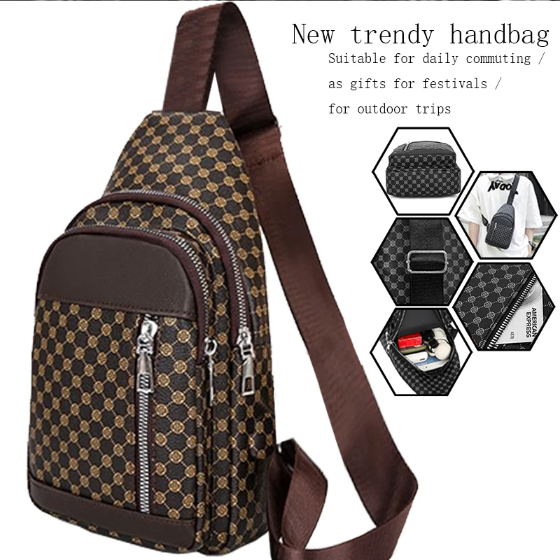 Funktionelle Brusttasche im neutralen Stil für Damen und Herren mit Patchwork-Punkt-Design, geeignet für Business-Einzelschultertaschen
