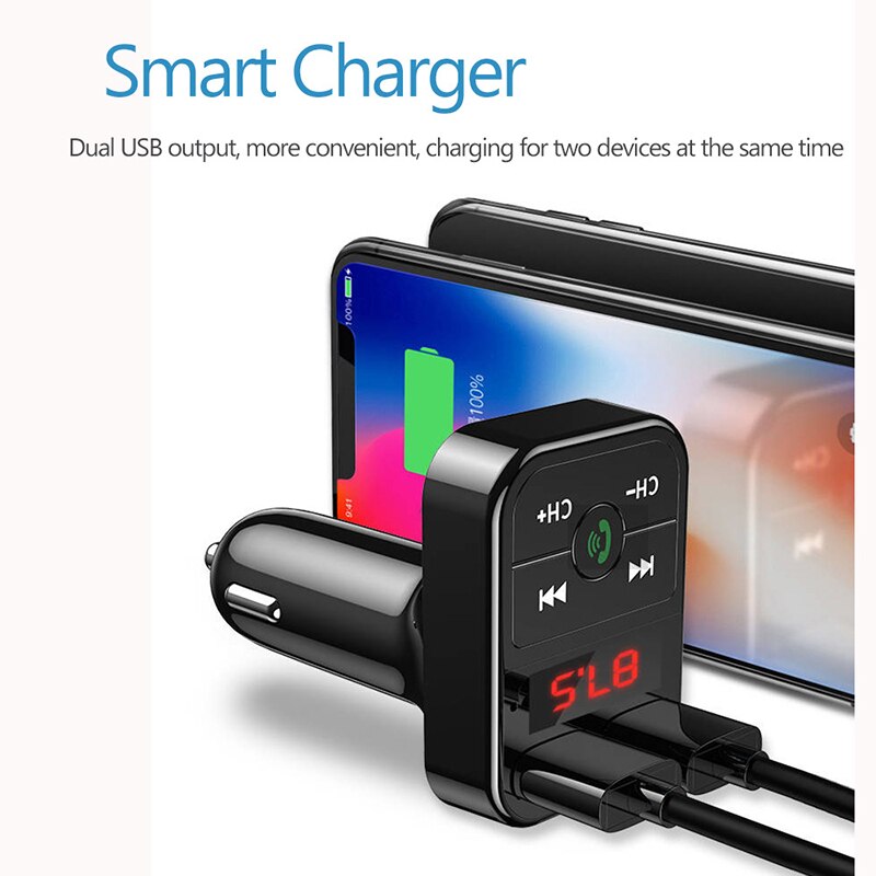 Car Mp3 Bluetooth Receiver Player Handsfree Call Fm Card Insertion Machine Usb Multifunction With Music Usb Drive