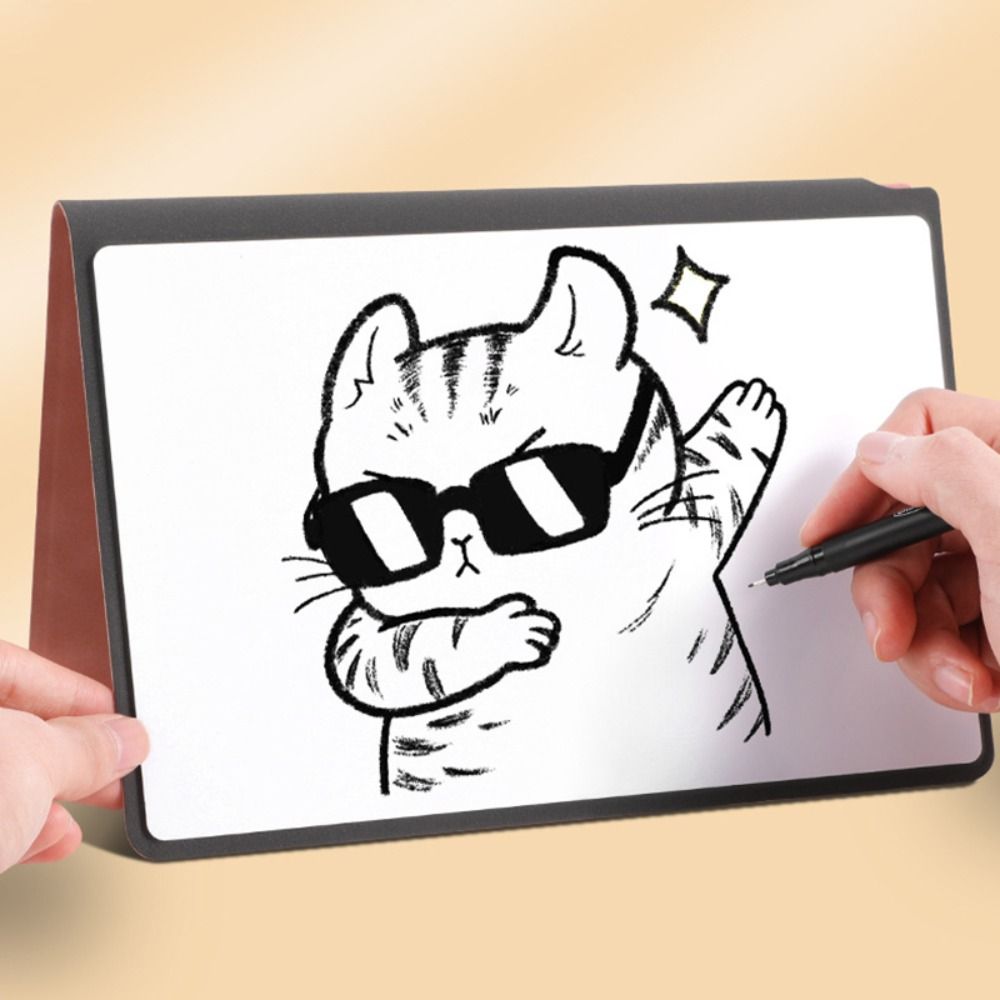 Reusable A5 Whiteboard Notebook With Erasing Cloth Leather Erasable Whiteboard Draft With Whiteboard Pen Stationery Memo Pad