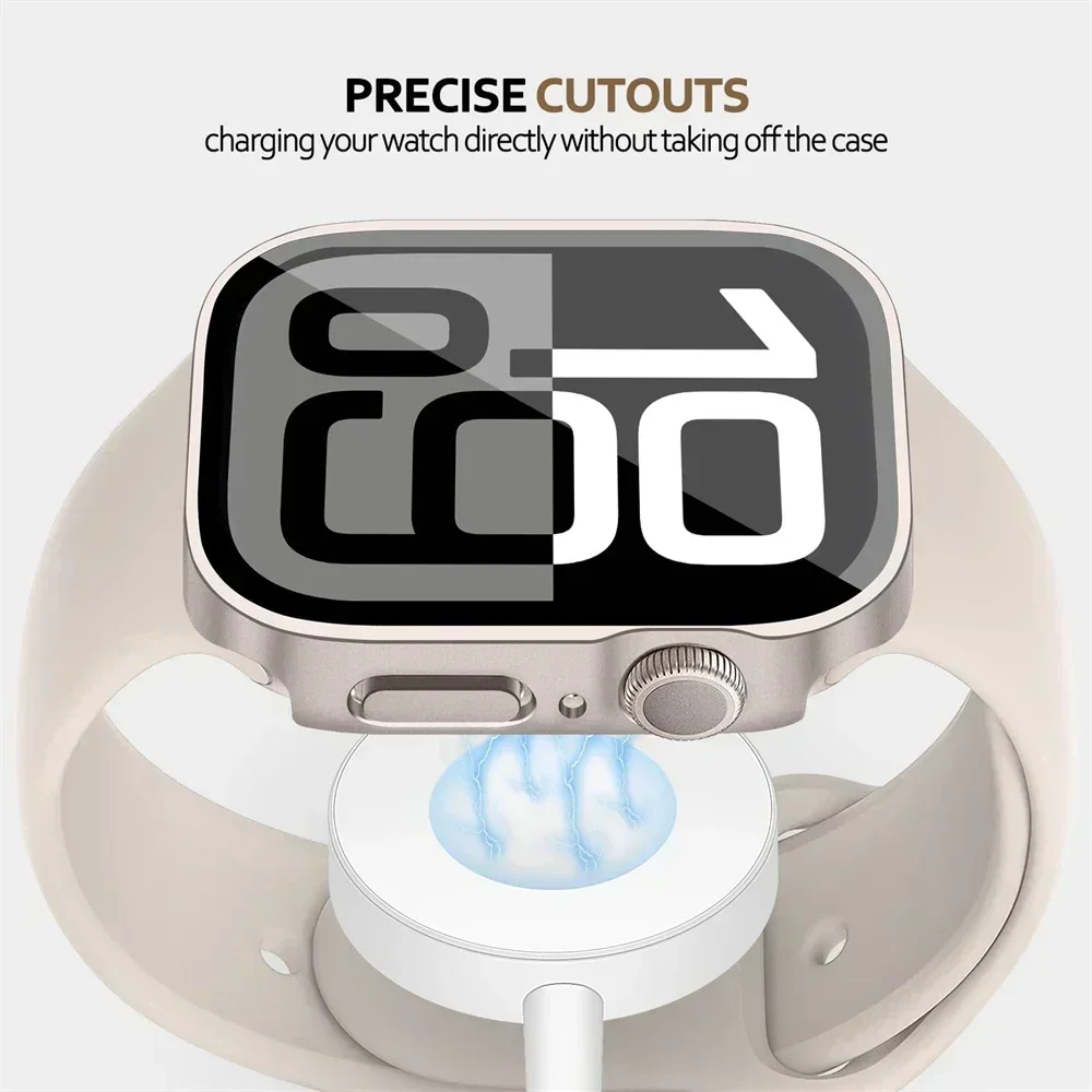 Screen Protector for Apple Watch 10 Case 46mm 42mm 45mm 44mm 41mm 40mm 44 Tempered Glass PC bumper Cover Series 7 8 9 SE 6 5 4