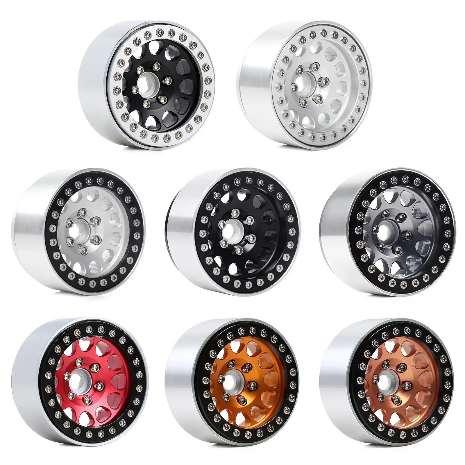 INJORA 4Pcs CNC Nhôm Hợp Kim 1.9 Beadlock Vành Bánh Xe Cho 1/10 RC Crawler Xe Trục SCX10 90046 AXI03007 TRX4 VS4-10 Redcat Gen8