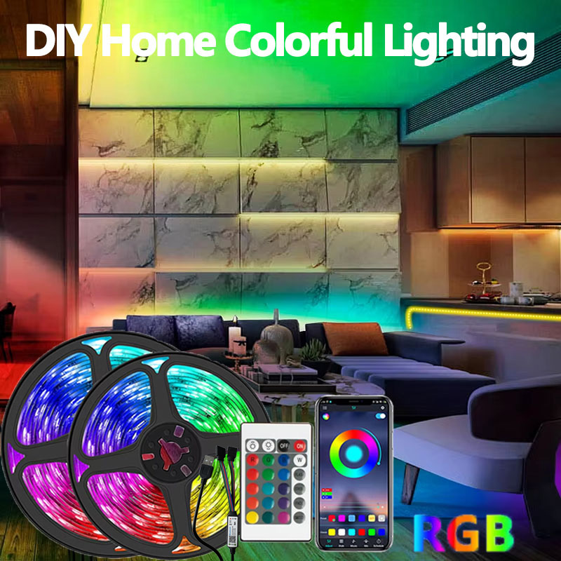 Tira de luces LED USB con Bluetooth de 1-30m, 5V, 5050 RGB, aplicación remota, Control que cambia de Color, cinta Flexible, retroiluminación de TV, decoración de habitación