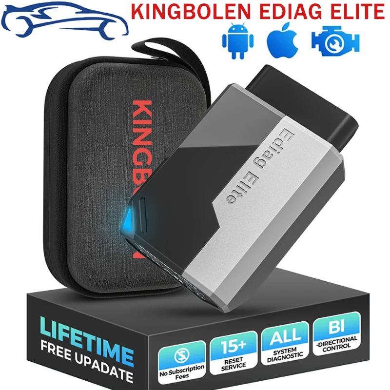 2025 nuevo escáner KINGBOLEN EDIAG ELITE OBD2 herramienta de diagnóstico de coche de todos los sistemas 15 servicio de control bidireccional actualización gratuita de por vida