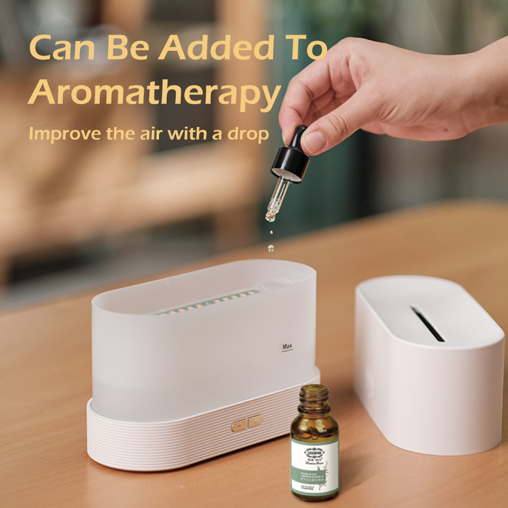 Humidificador de Perfume, humidificador de aire ultrasónico con iluminación LED, simulación de llama colorida, fragancia, lámpara de llama de aceite esencial