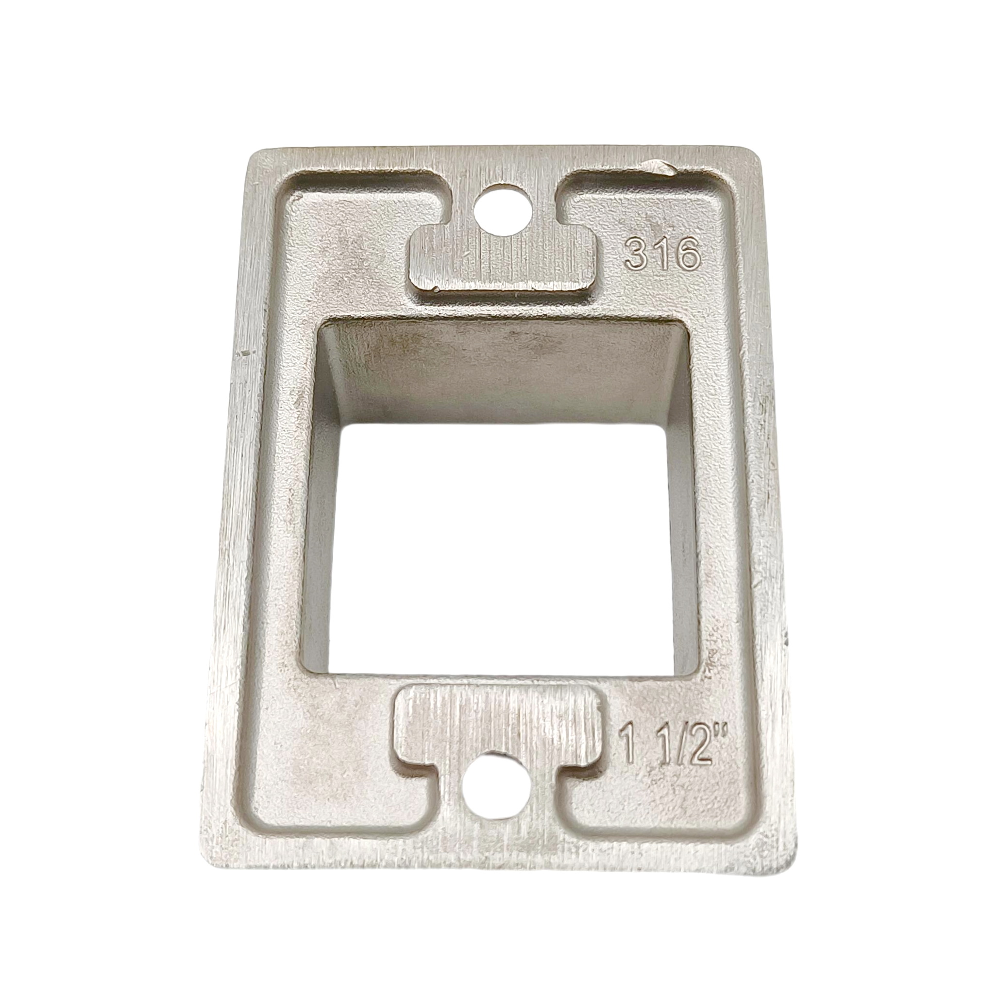 316 스테인리스 스틸 새틴 광택 타원형 난간 베이스 플랜지, 38.1mm 사각형 계단 난간 포스트